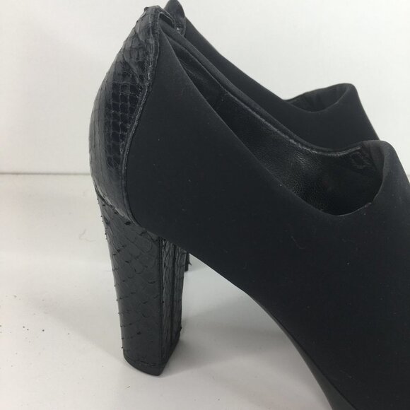 Donald J Pliner Evelyn Snakeskin Leather Platform Black Ankle Booties Size  6M - Picture 3 of 11